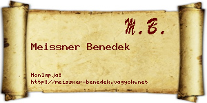 Meissner Benedek névjegykártya